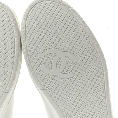 Chanel Calfskin CC Womens Sneakers 36.5 White 7 of 11