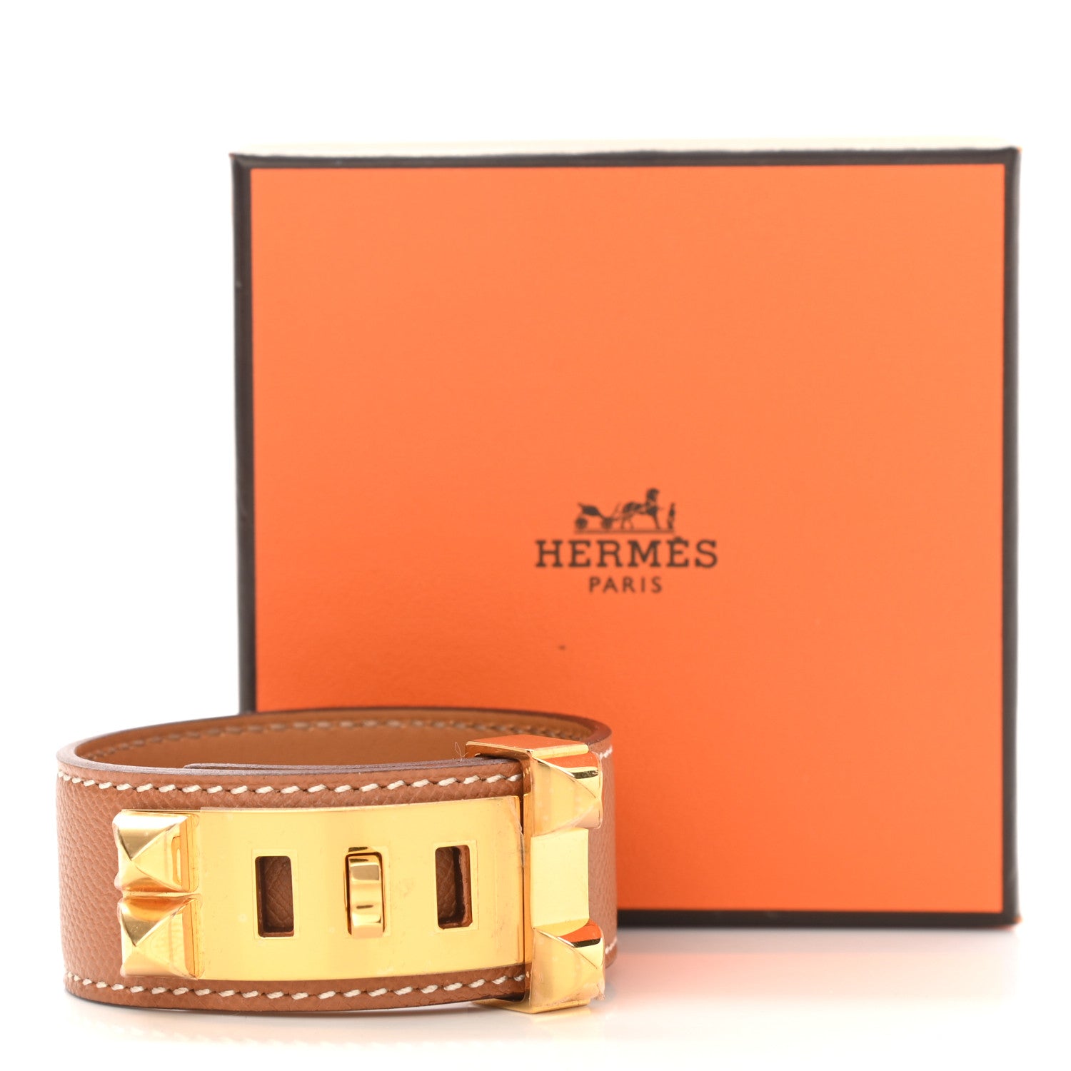 Hermes Madame Calfskin Collier de Chien 24 Bracelet T2 Gold 6 of 6