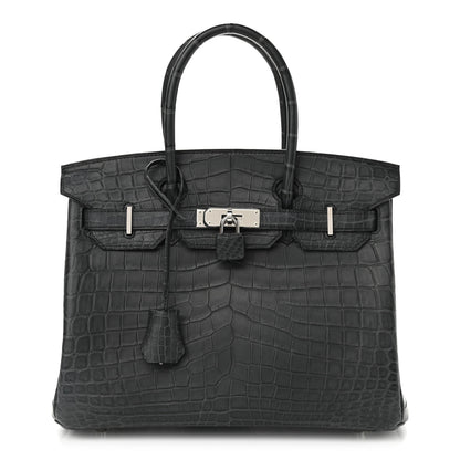 Hermes Matte Niloticus Crocodile Birkin 30 Plomb 1 of 11