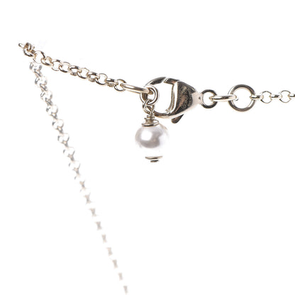 Chanel Crystal Pearl CC Pendant Necklace Gold Pink 5 of 7