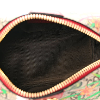 Gucci Soft GG Supreme Monogram Flora Calfskin Small Ophidia Cosmetic Case Beige Ebony Multicolor Rosso 5 of 7