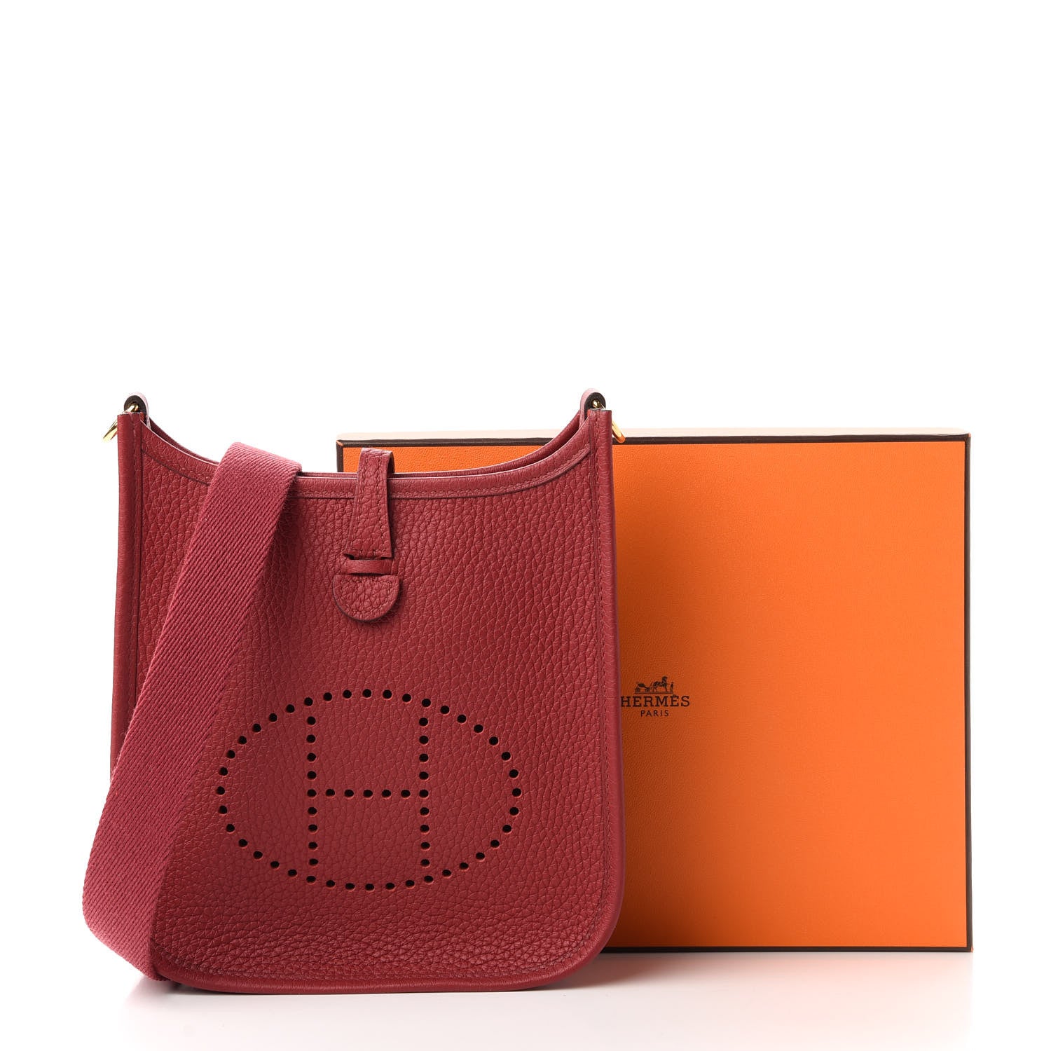 Hermes Taurillon Clemence Evelyne TPM Rouge Grenat 10 of 10