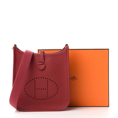 Hermes Taurillon Clemence Evelyne TPM Rouge Grenat 10 of 10