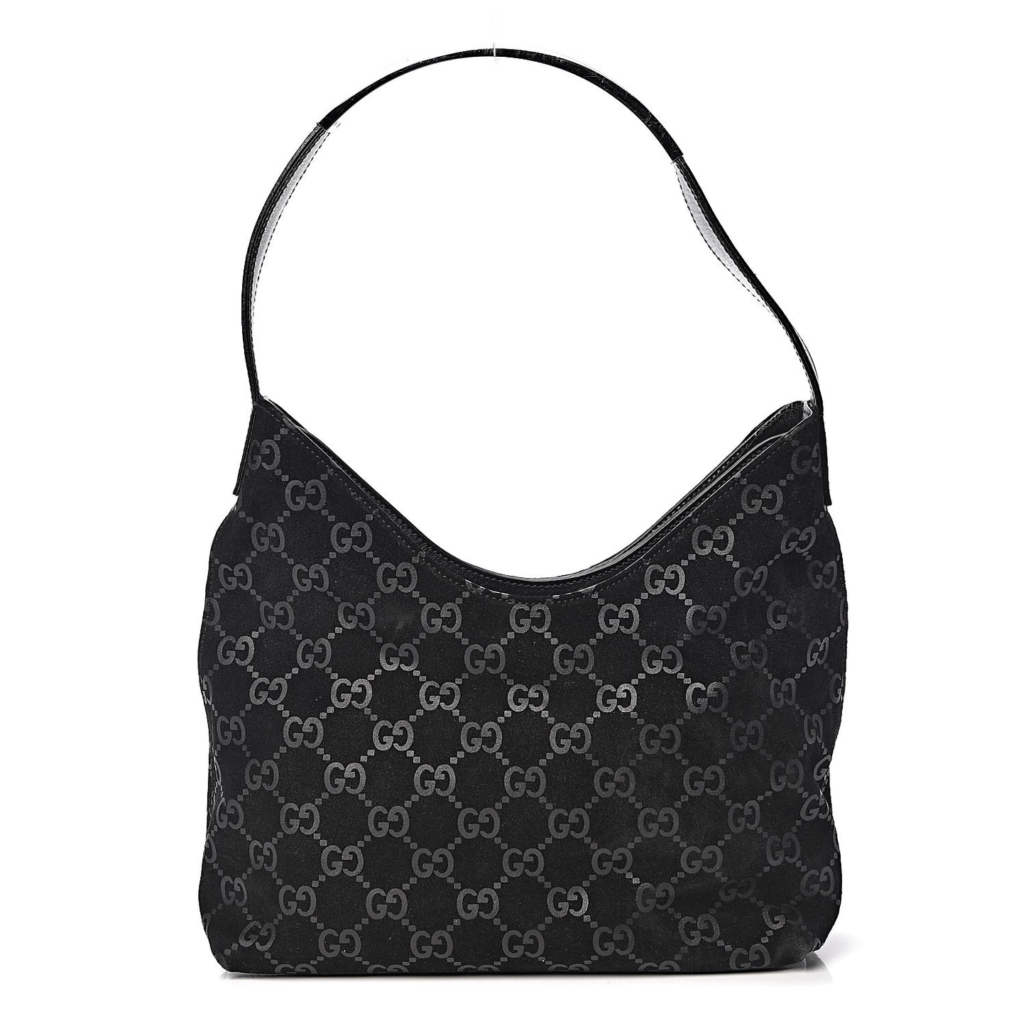 Guccissima Suede Shoulder Bag Black