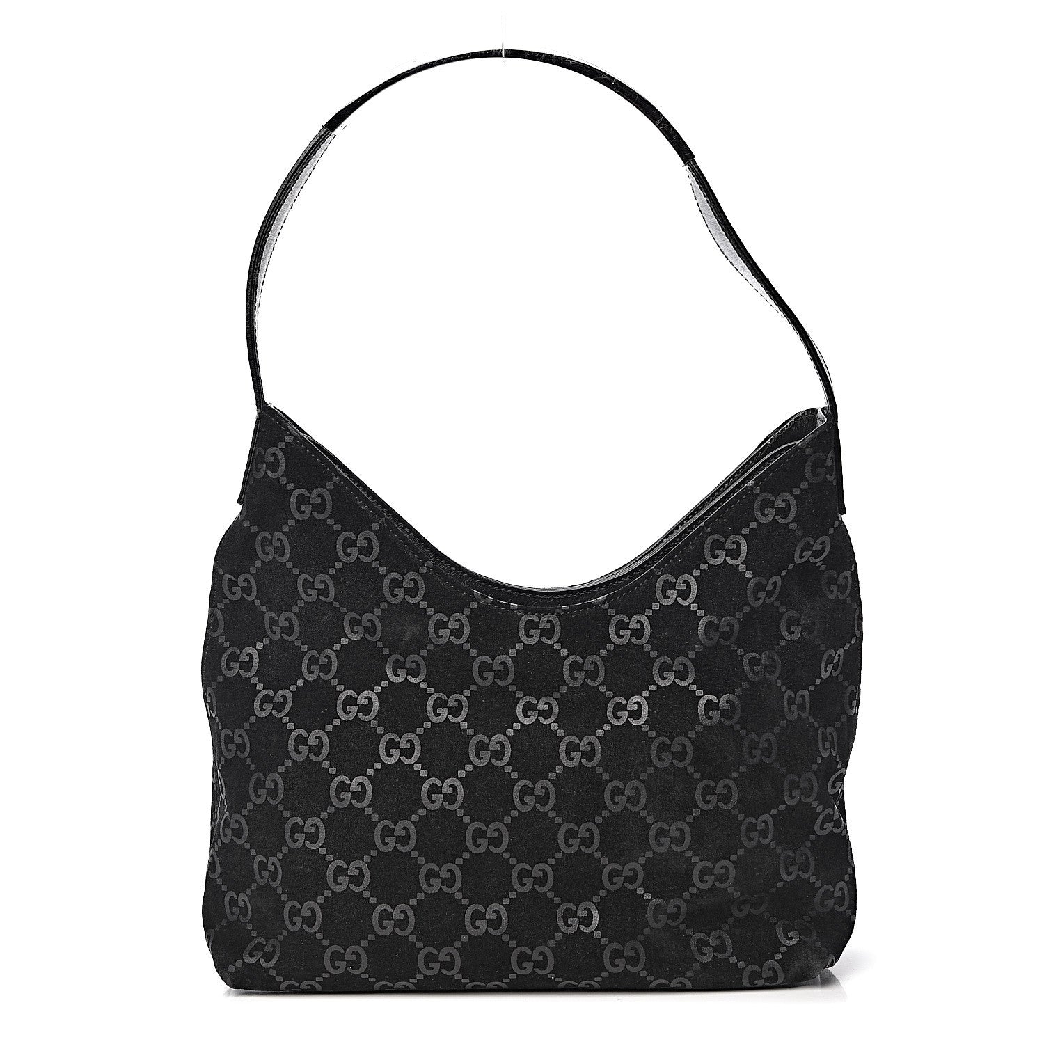 Gucci Guccissima Suede Shoulder Bag Black 1 of 13