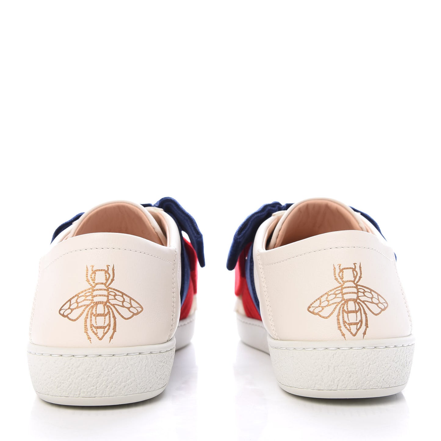 Calfskin Velvet Womens Bow Ace Sneakers 37 White