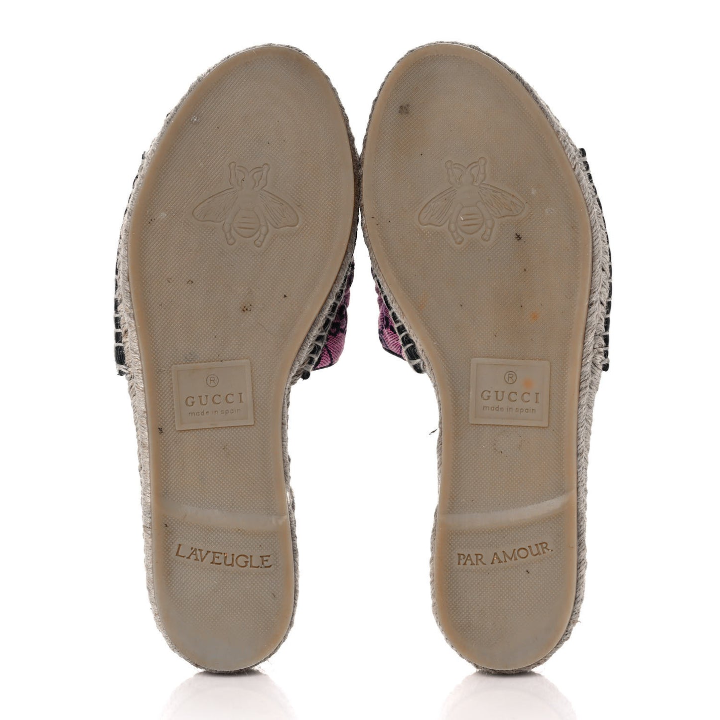 Monogram Multicolor Matelasse Diagonal GG Marmont Espadrille Slide Sandals 39.5 Pink Blue