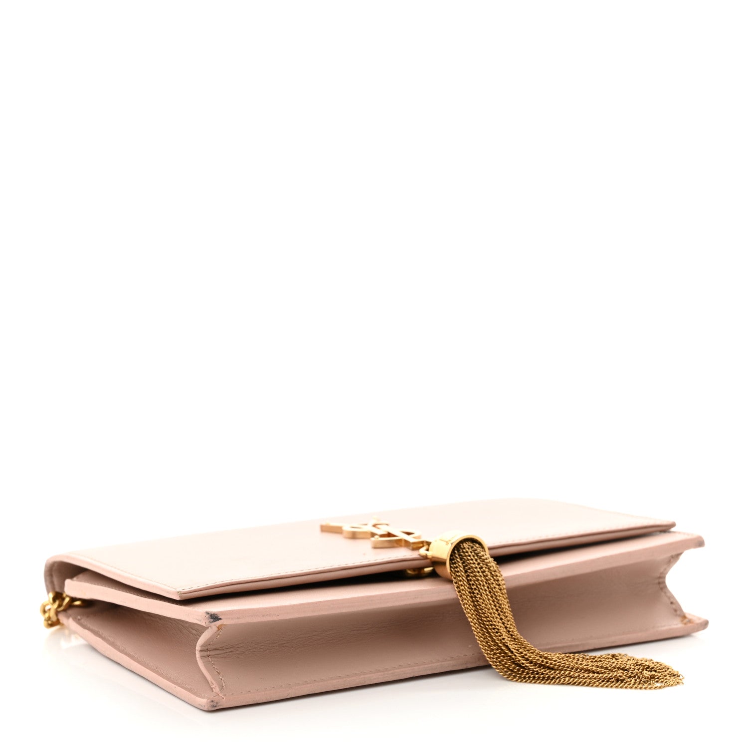 Saint Laurent Smooth Calfskin Classic Monogram Kate Tassel Chain Wallet Pale Pink 4 of 21