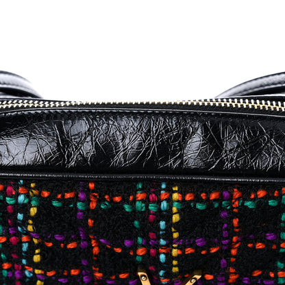 Saint Laurent Tweed Calfskin Monogram Lou Camera Bag Black 8 of 11