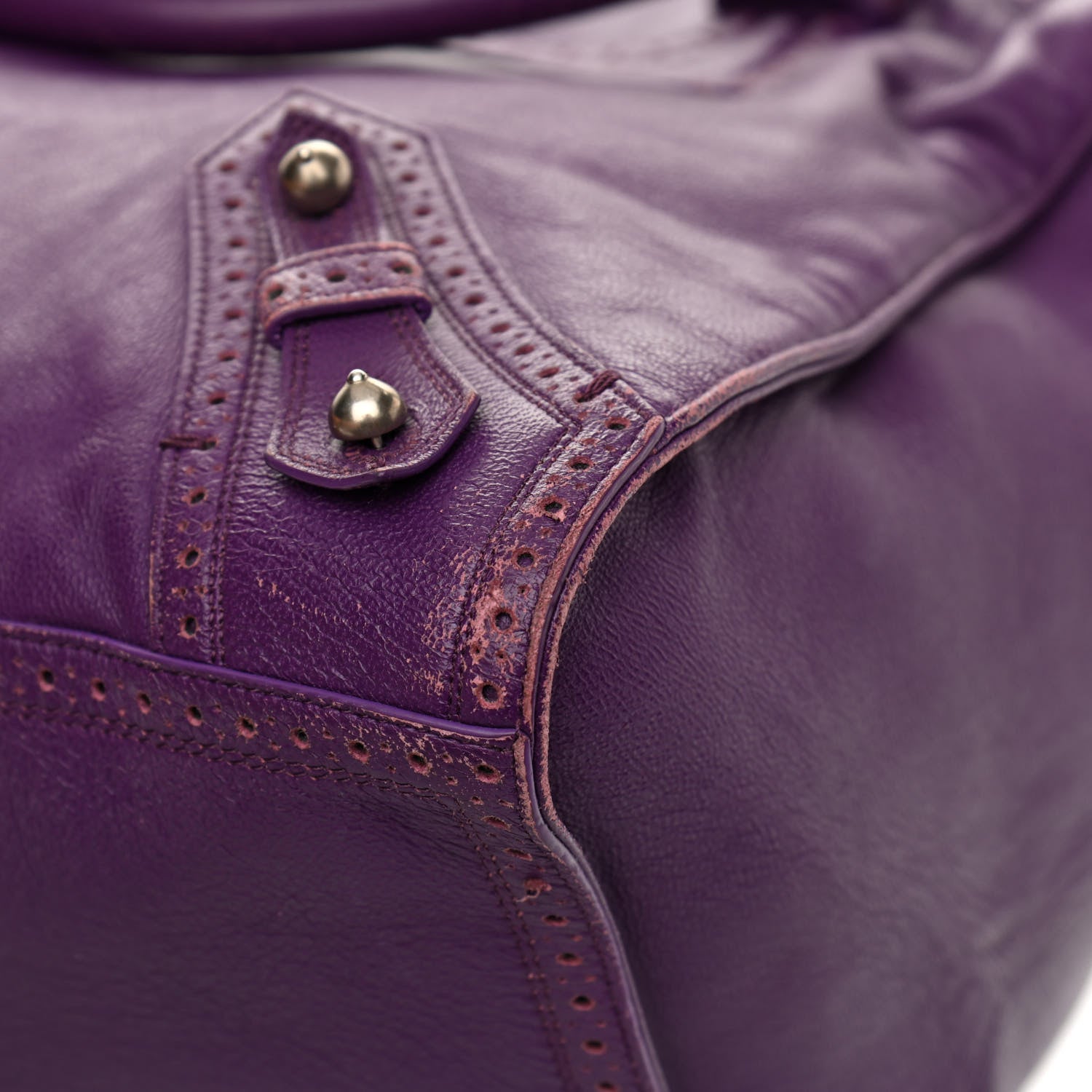 Balenciaga Agneau Classic Silver Hardware Riva Velo Purple 11 of 19