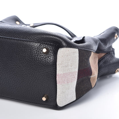 Burberry Grainy Calfskin House Check Small Maidstone Black 6 of 8
