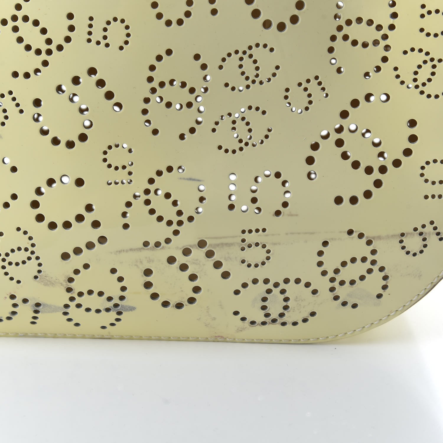Chanel Patent Perforated CC No 5 Tote Yellow 11 of 12