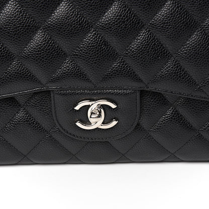 Chanel Caviar Quilted Jumbo Double Flap Black 9 of 10