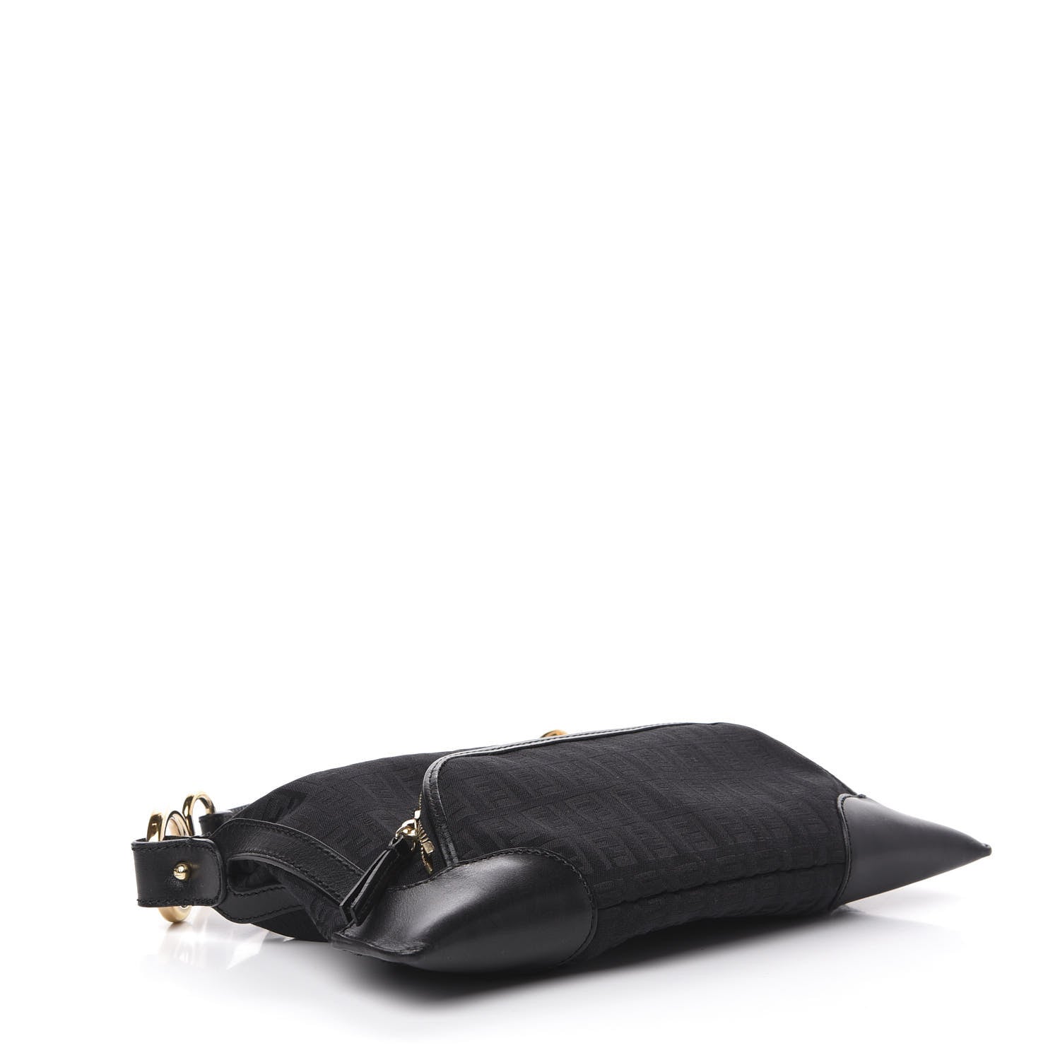 Fendi Zucchino Cuoio Small Chef Pocket Shoulder Bag Black 3 of 11