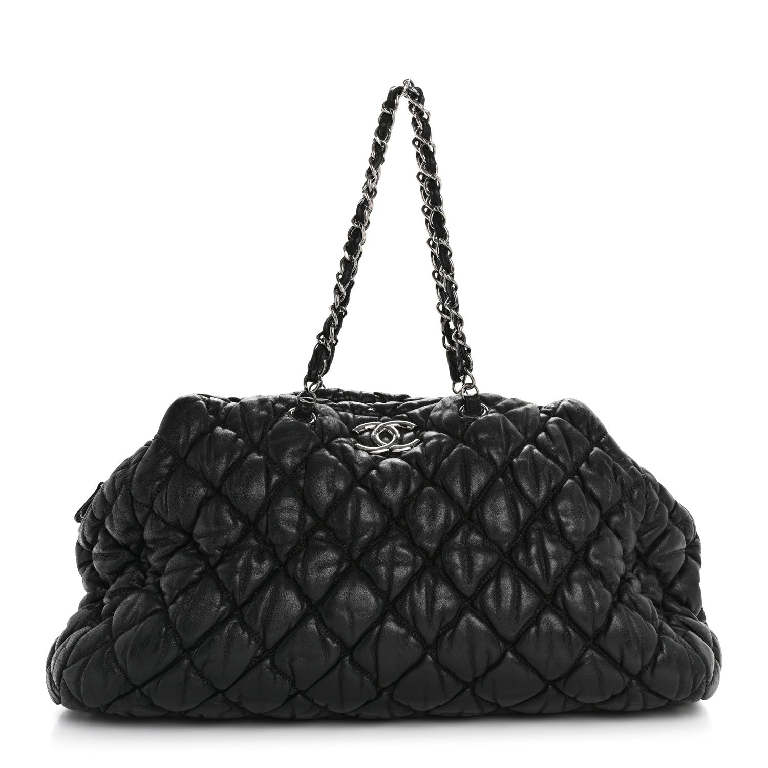 Chanel Calfskin Bubble Quilt Bowler Black 1 of 14