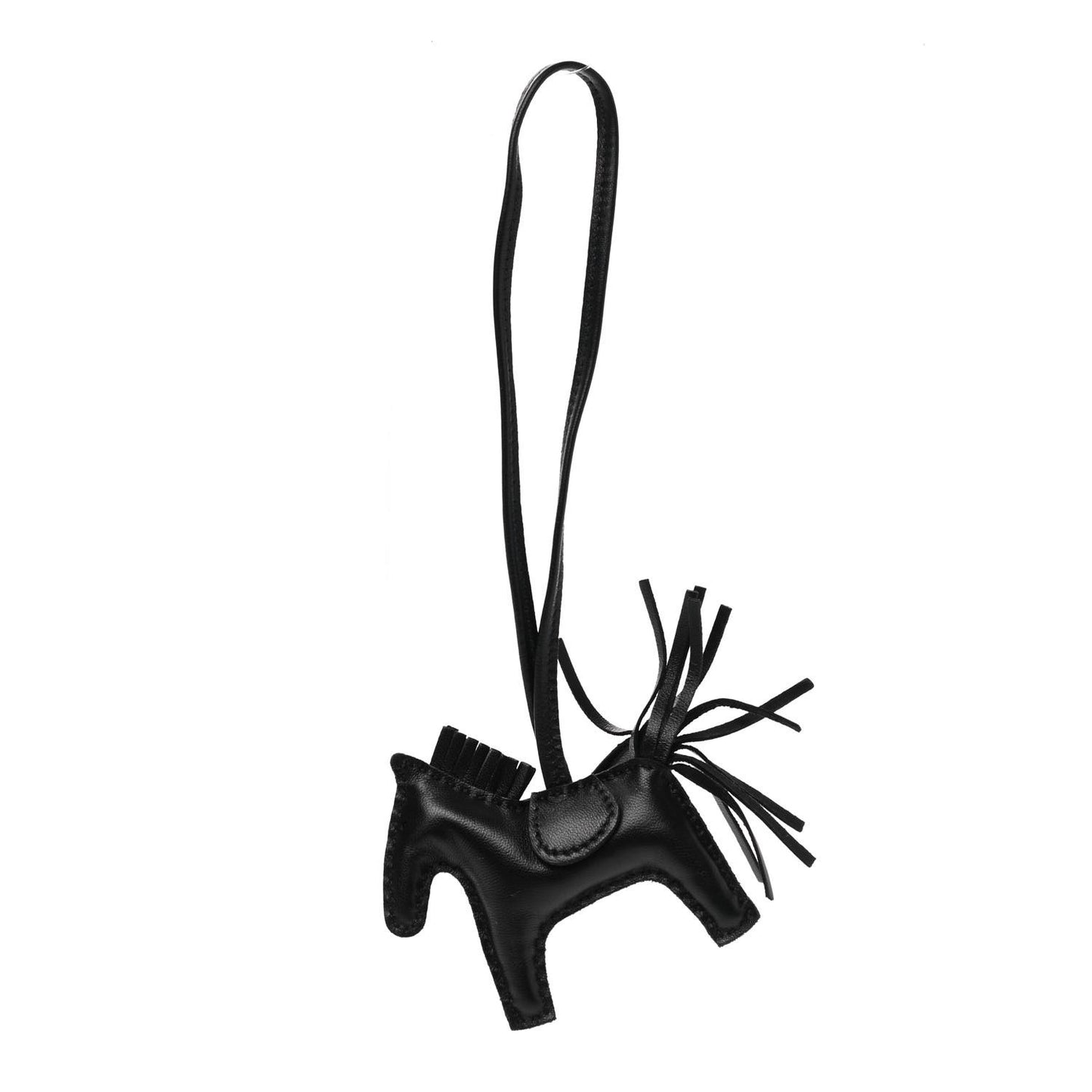 Milo Lambskin Grigri Rodeo Horse Bag Charm PM So Black