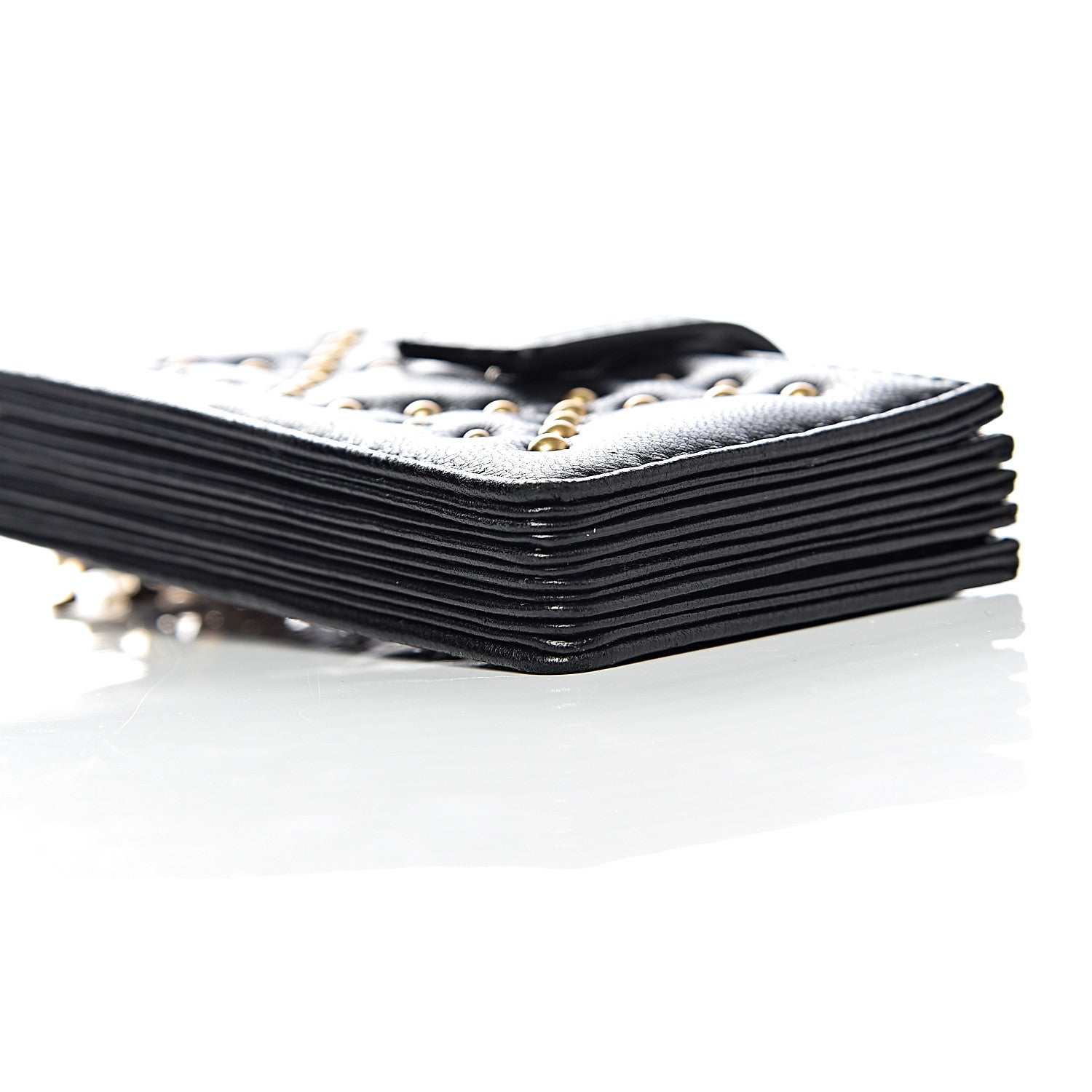 Christian Dior Lambskin Studded Cannage Lady Dior 5-Gusset Card Holder Black 8 of 9