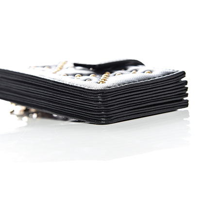 Christian Dior Lambskin Studded Cannage Lady Dior 5-Gusset Card Holder Black 8 of 9