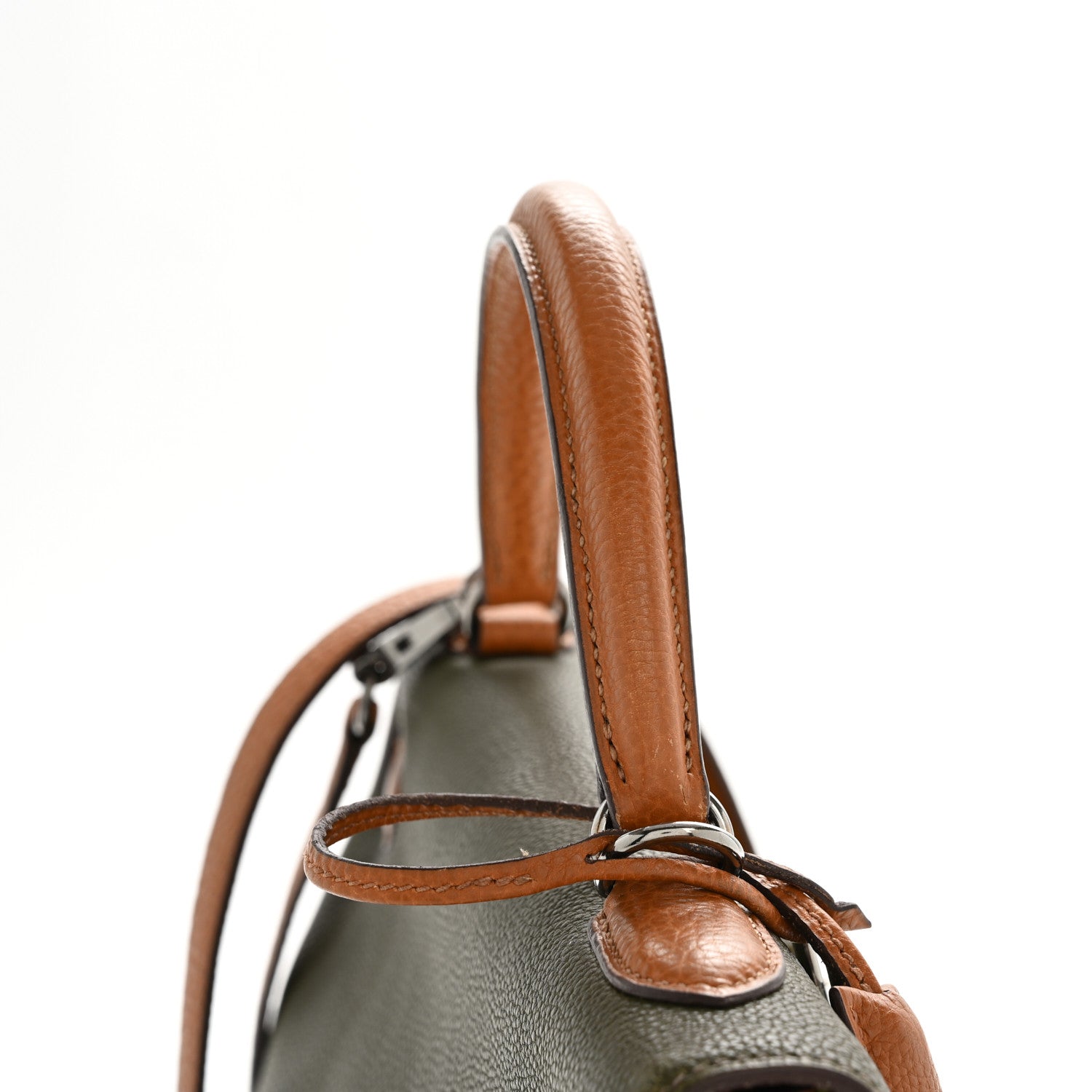 Hermes Fjord Togo Tri-Color Kelly Retourne 32 Vert Anis Gold Vert