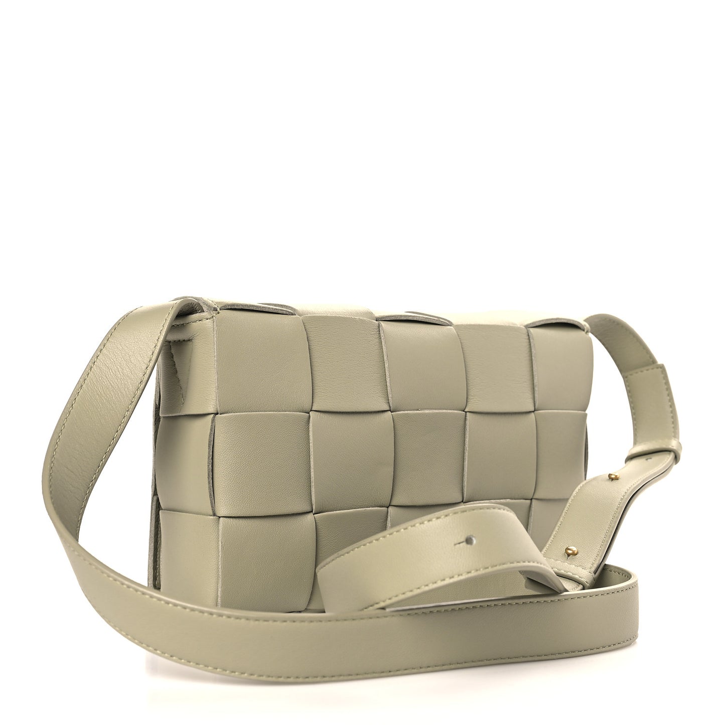 Lambskin Maxi Intrecciato Cassette Crossbody Bag Travertine