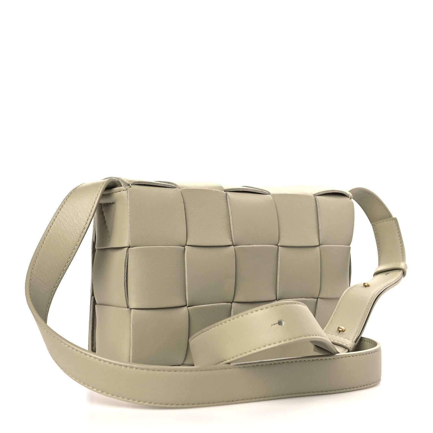 Bottega Veneta Lambskin Maxi Intrecciato Cassette Crossbody Bag Travertine 3 of 9