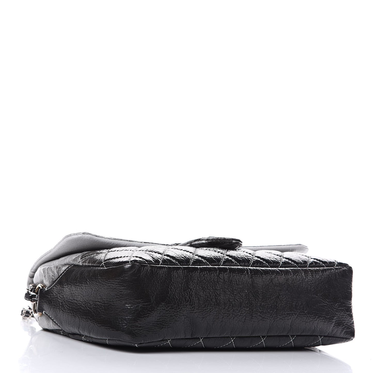Vinyl Quilted Jumbo Melrose Degrade Flap Black