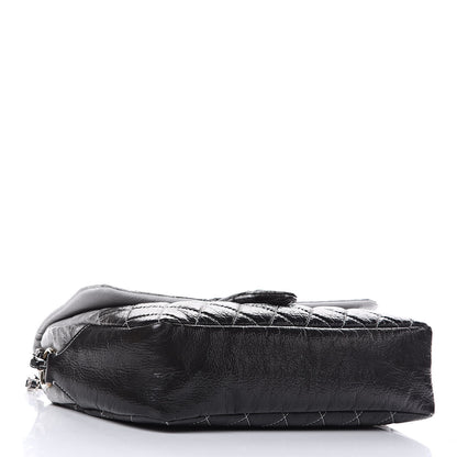 Chanel Vinyl Quilted Jumbo Melrose Degrade Flap Black 4 of 11