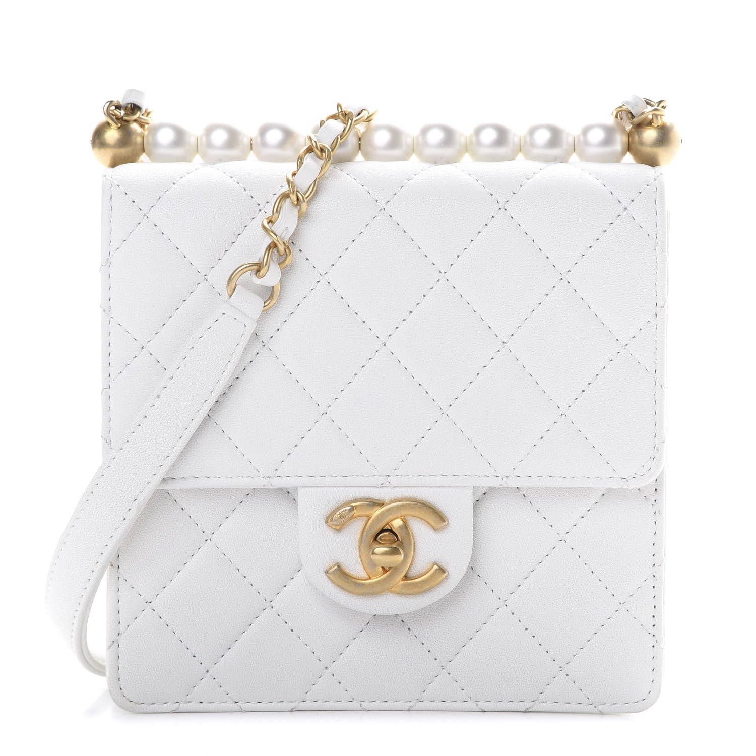 Chanel Lambskin Quilted Chic Pearls Flap White 1 of 11