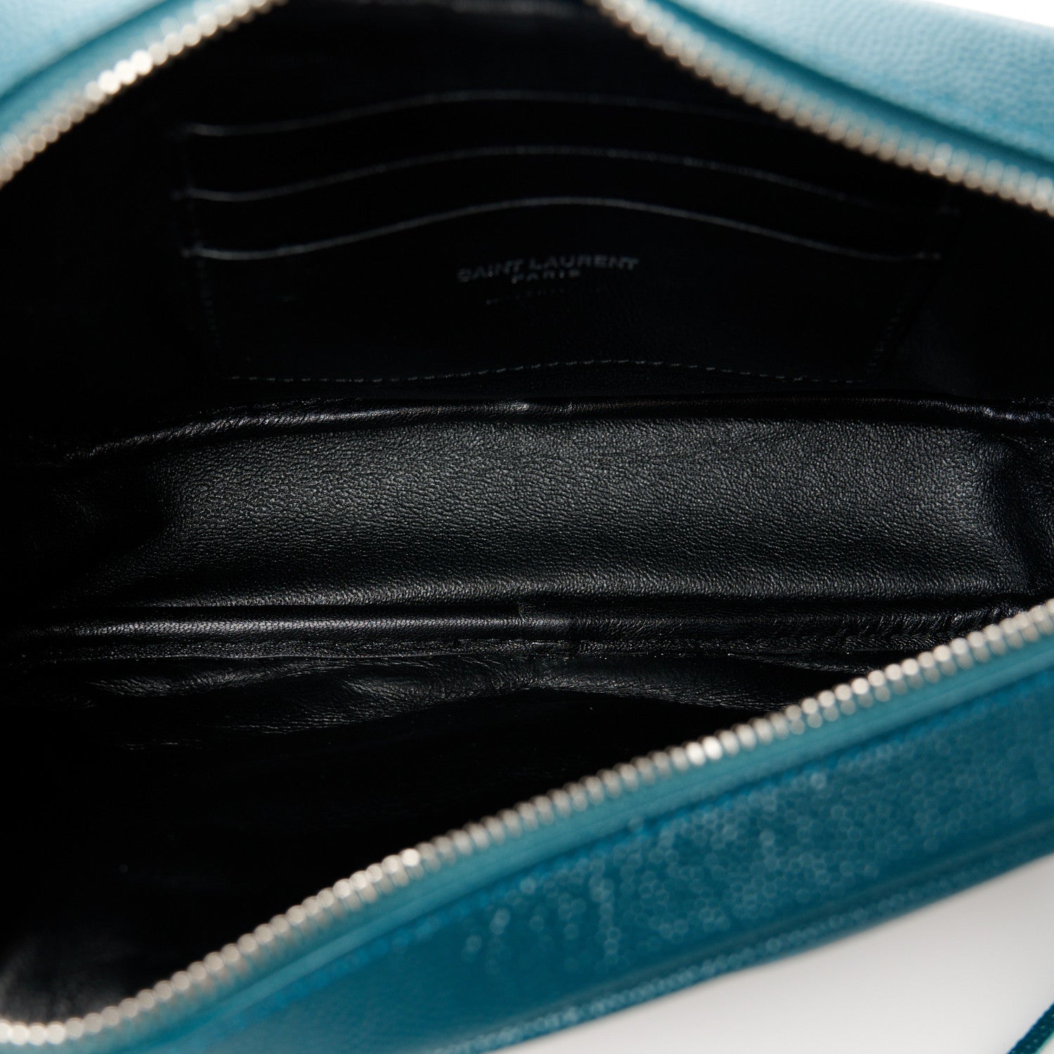 Saint Laurent Grain De Poudre Matelasse Monogram Mini Lou Camera Bag Petrol Green 5 of 11