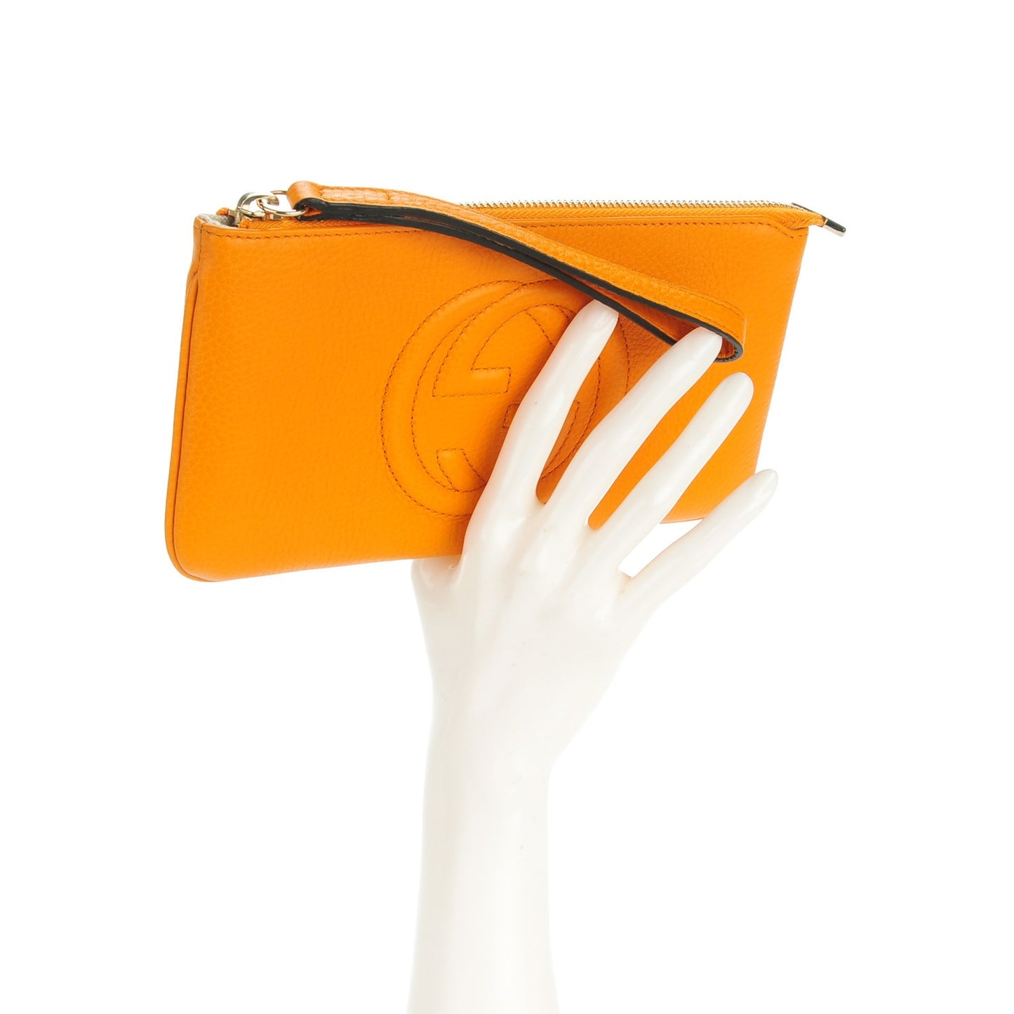 Pebbled Calfskin Soho Wristlet Curcuma
