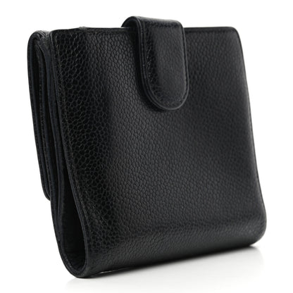 Chanel Caviar Timeless CC Compact French Wallet Black 3 of 9