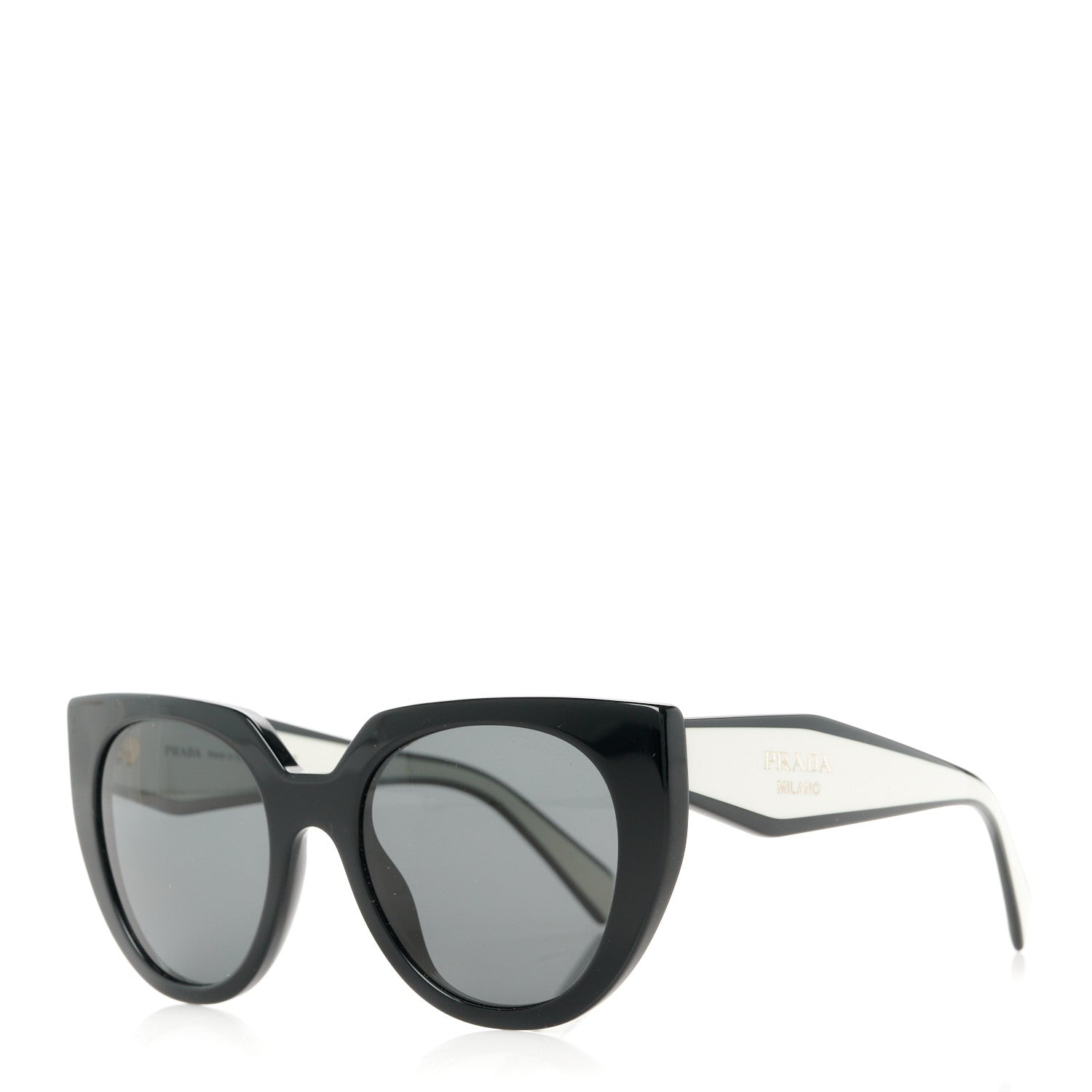 Prada Acetate Sunglasses SPR 14W Black White 1 of 8