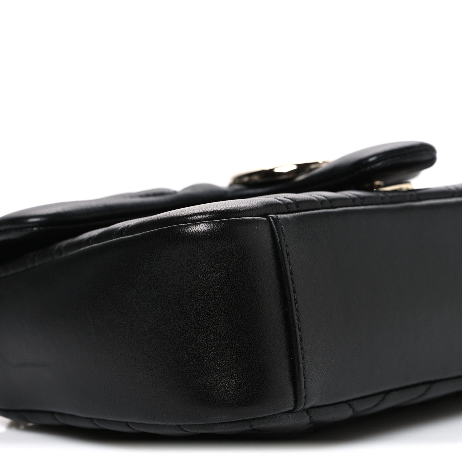 Gucci Lambskin Matelasse Medium GG Marmont Shoulder Bag Black 8 of 10