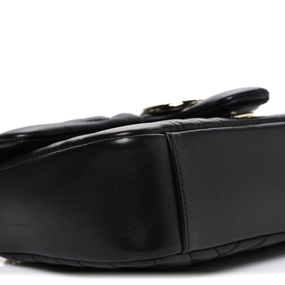 Gucci Lambskin Matelasse Medium GG Marmont Shoulder Bag Black 8 of 10