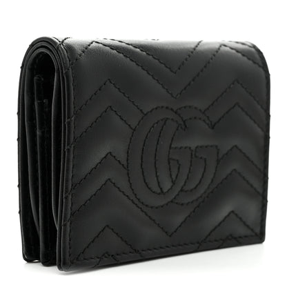 Gucci Calfskin Matelasse GG Marmont Card Case Wallet Black 3 of 8