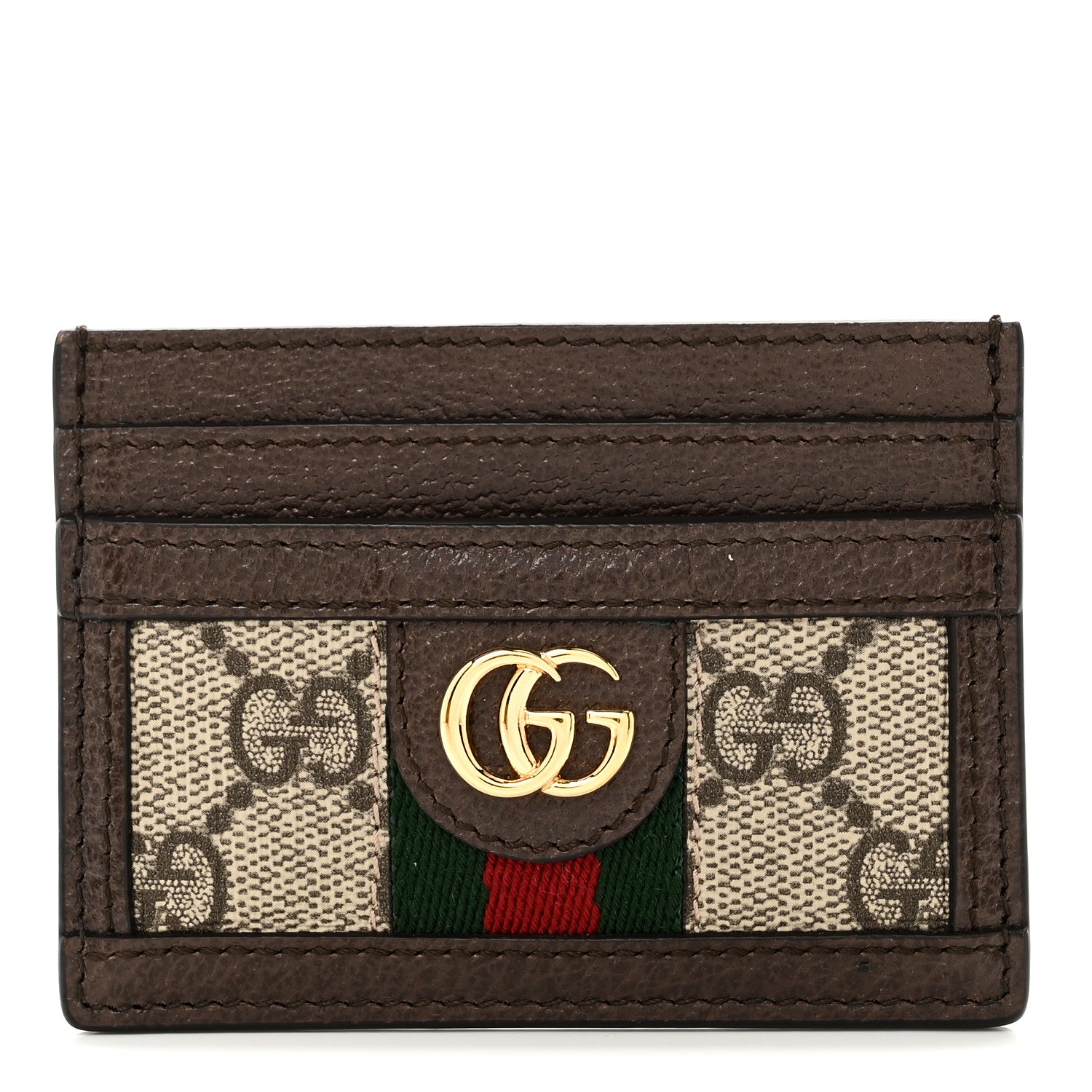 Gucci GG Supreme Monogram Ophidia Card Holder Brown 1 of 7