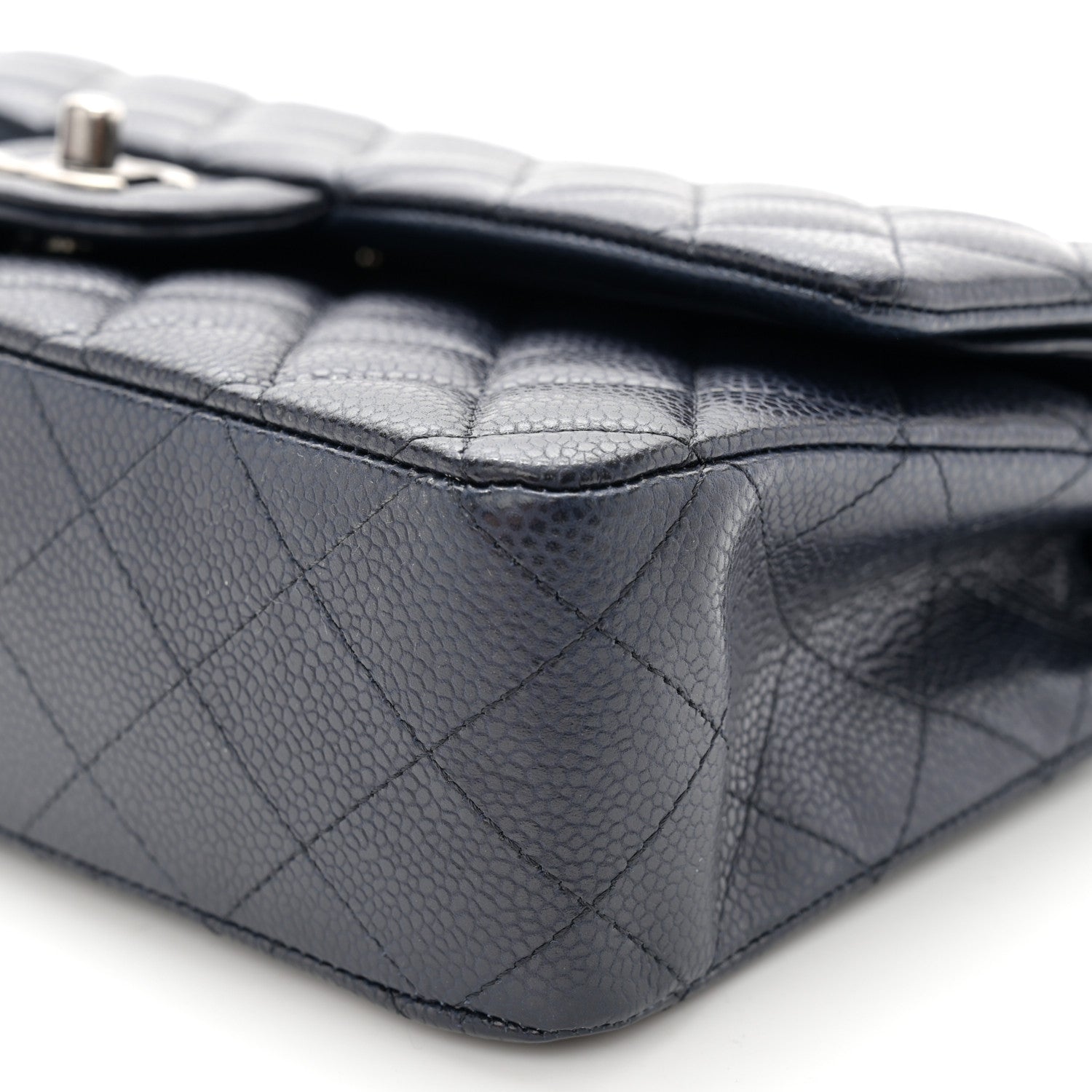 Chanel Caviar Quilted Medium Double Flap Navy 10 of 10