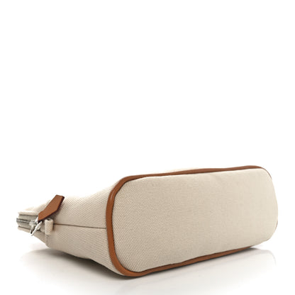 Hermes Cotton Canvas Mini Bolide Travel Cosmetic Pouch Naturel 4 of 9