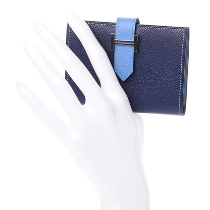 Hermes Epsom Bi Color Bearn Card Holder Wallet Paradise Bleu Sapphire 2 of 9