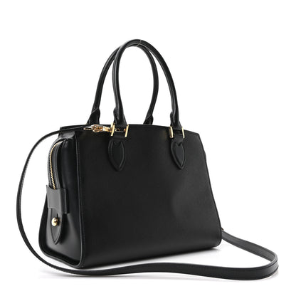 Prada Saffiano Soft Calfskin Double Handle Satchel Black 3 of 10