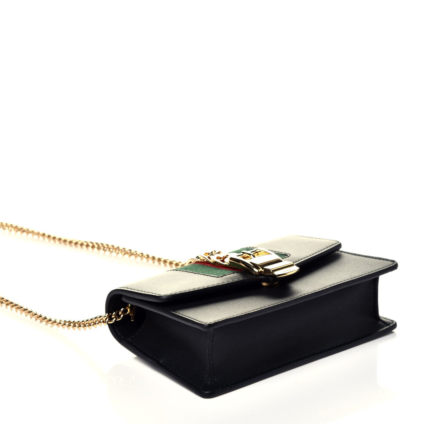 Calfskin Super Mini Sylvie Chain Shoulder Bag Black