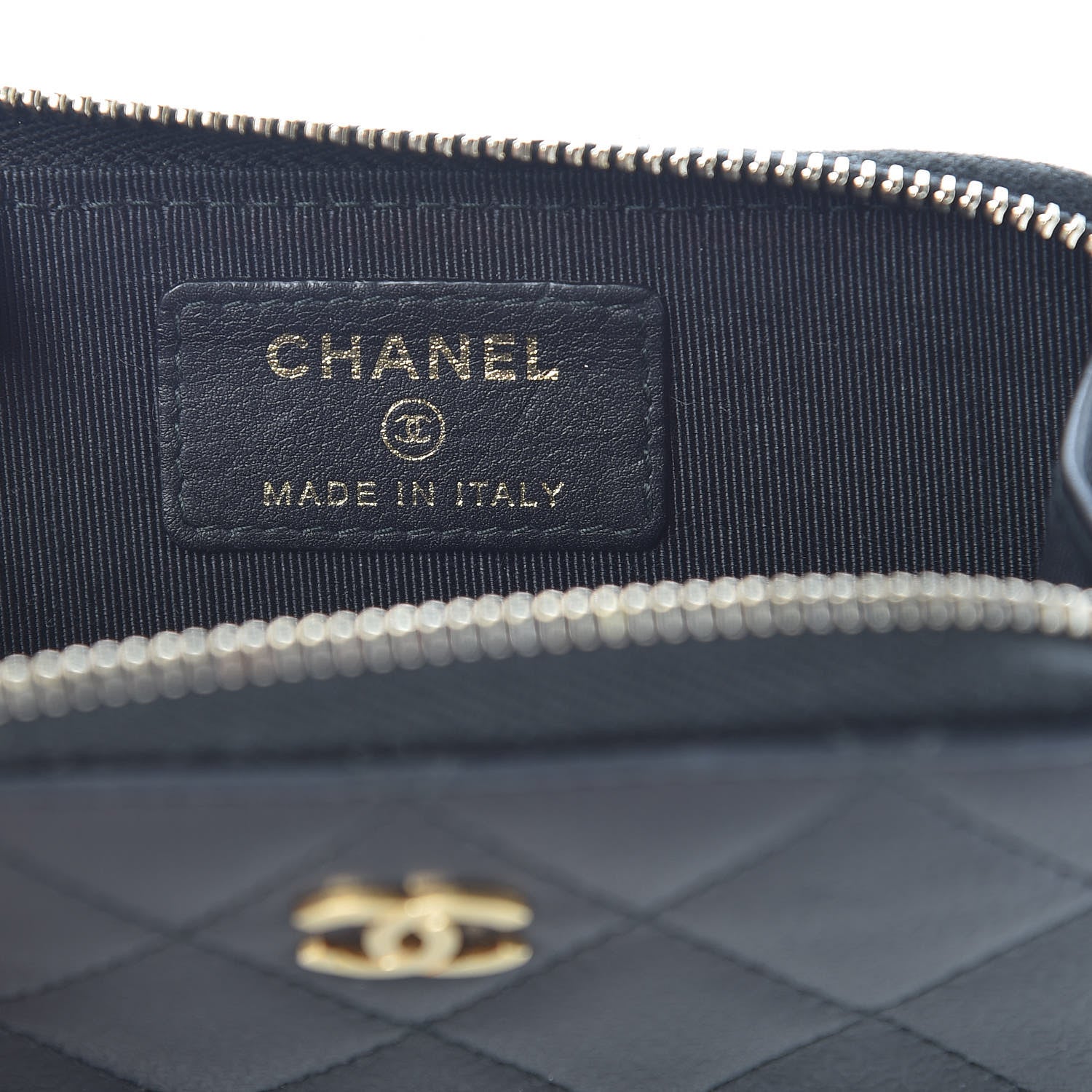 Chanel Letter Calfskin Embossed Quilted Key Holder Case Black 6 of 7