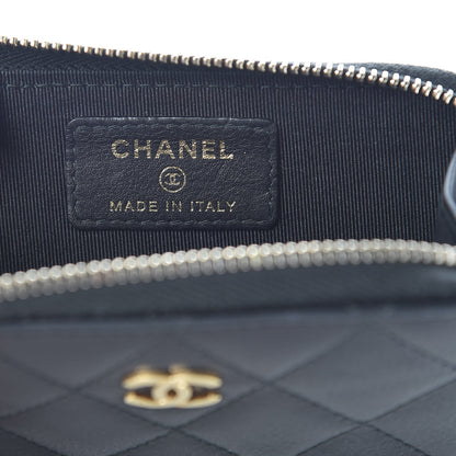 Chanel Letter Calfskin Embossed Quilted Key Holder Case Black 6 of 7