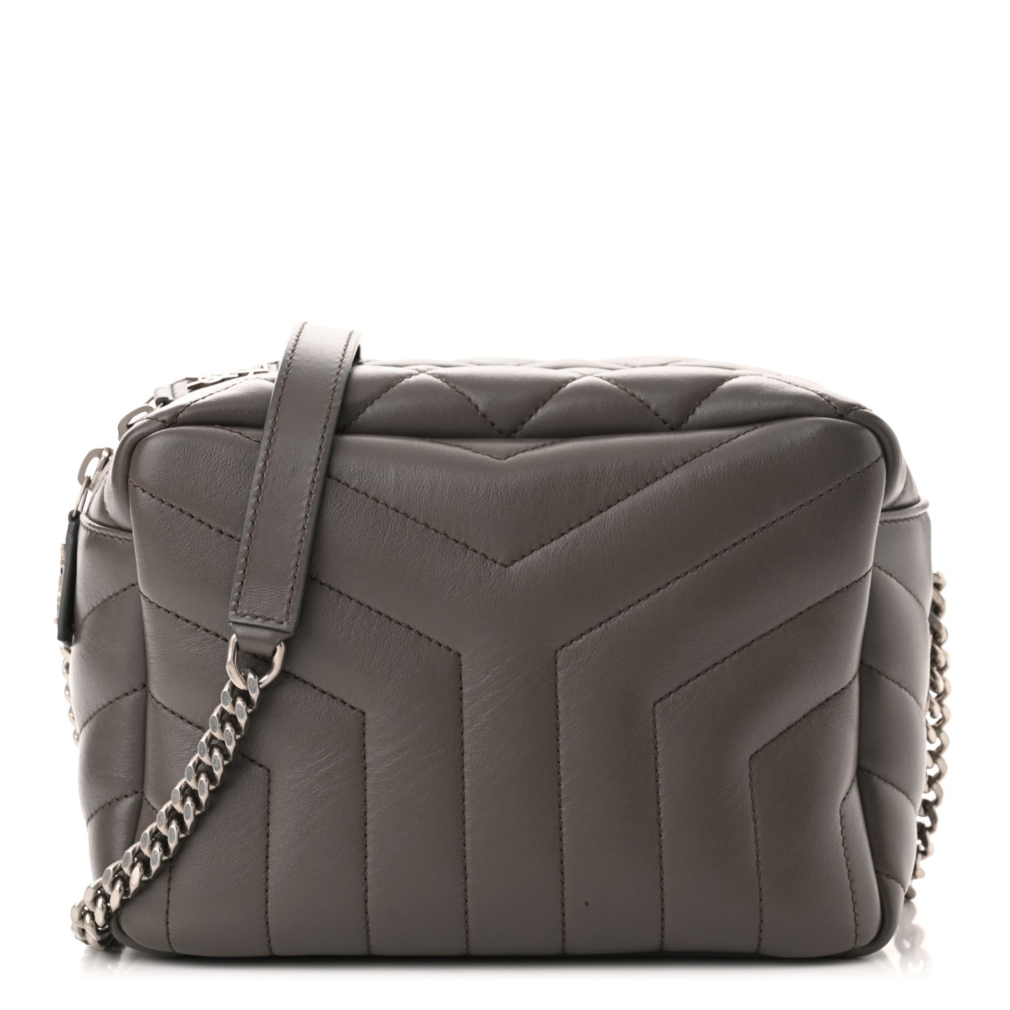 Calfskin Y Quilted Monogram Small Loulou Bowling Bag Earth