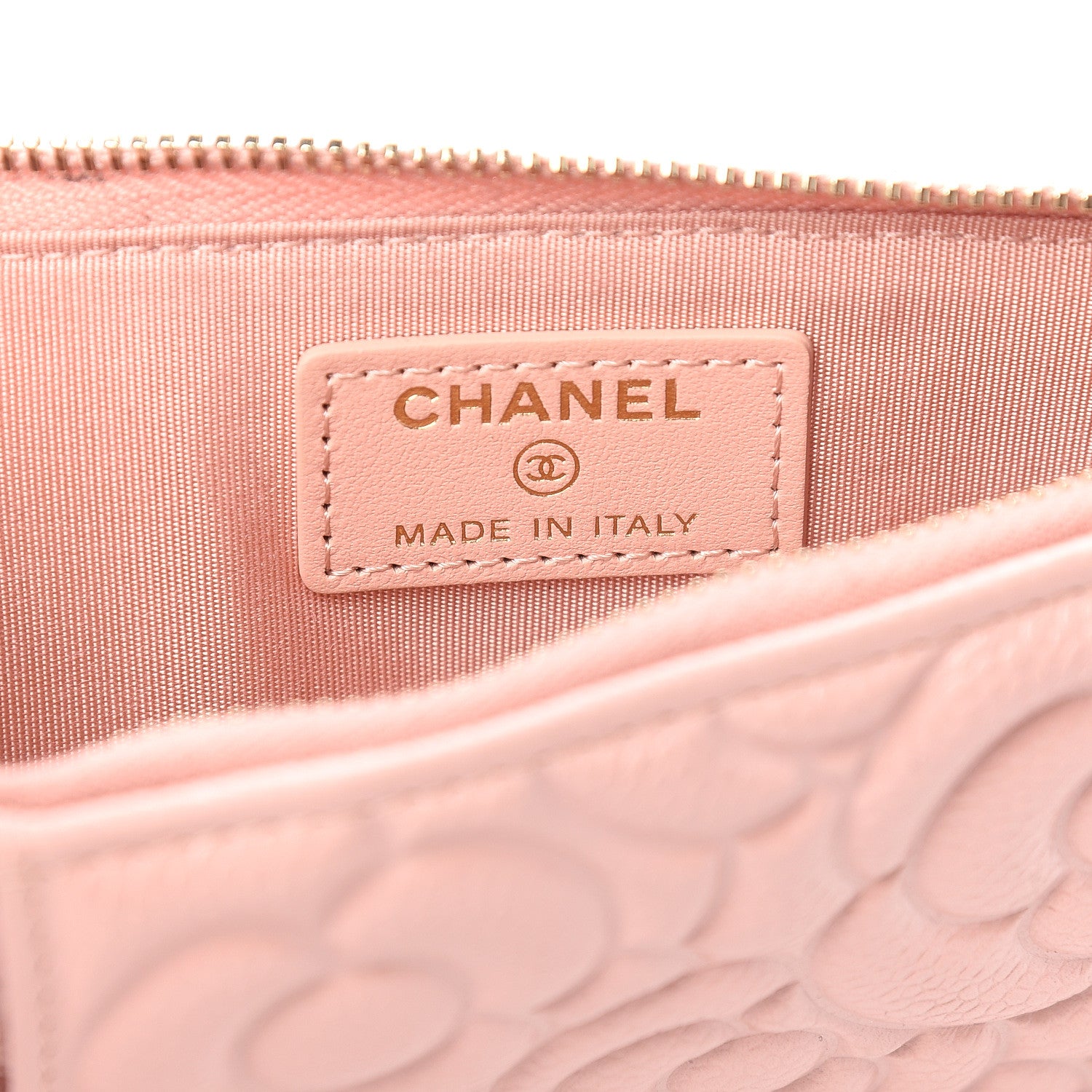 Chanel Caviar Camellia Embossed Classic Flat Wallet Pouch Pink 5 of 6