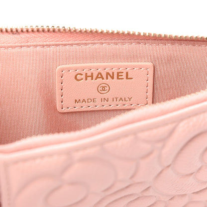 Chanel Caviar Camellia Embossed Classic Flat Wallet Pouch Pink 5 of 6