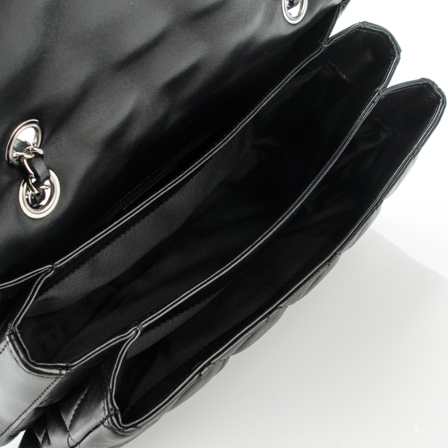 Chanel Lambskin Quilted Large 3 Flap Black 5 of 7