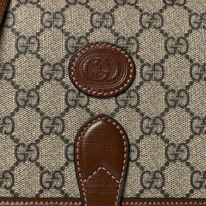 Gucci GG Supreme Monogram Azalea Calfskin Mini Retro Interlocking G Flap Shoulder Bag Beige Ebony Brown Sugar 9 of 11