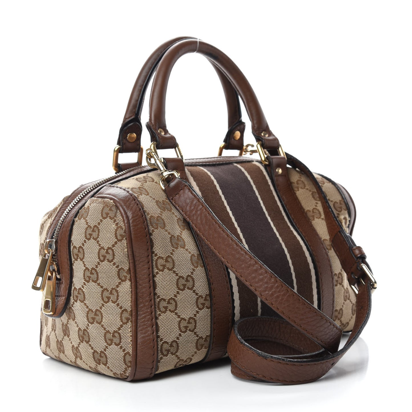 Monogram Vintage Web Small Boston Dark Brown