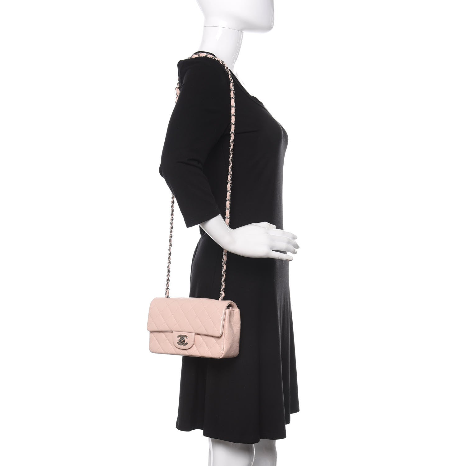 Chanel Caviar Quilted Mini Rectangular Flap Light Pink 2 of 10